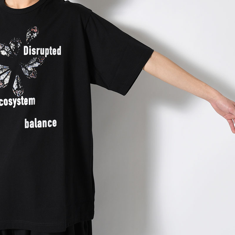 30/- COMBED PLAIN STITCH SHORT SLV T PT F -BLACK-