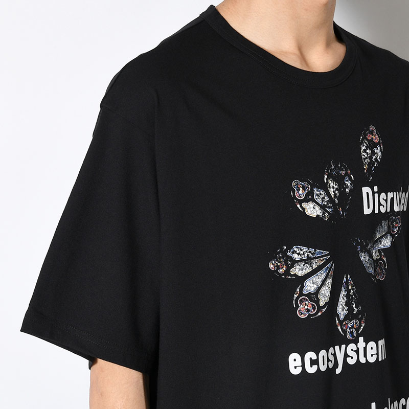 30/- COMBED PLAIN STITCH SHORT SLV T PT F -BLACK-