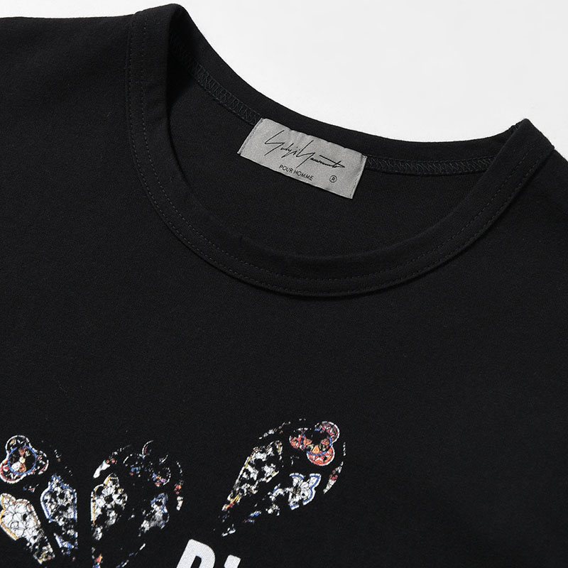 30/- COMBED PLAIN STITCH SHORT SLV T PT F -BLACK-