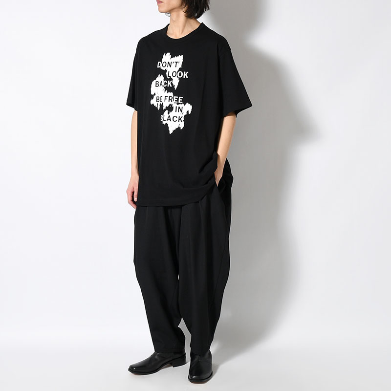 30/- COMBED PLAIN STITCH SHORT SLV T PT H -BLACK-