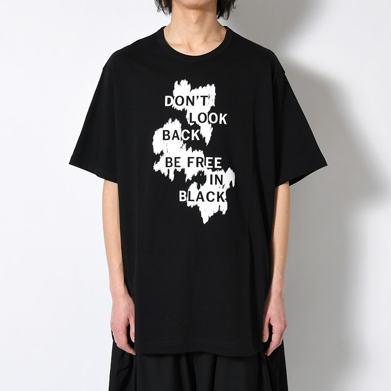 30/- COMBED PLAIN STITCH SHORT SLV T PT H -BLACK-