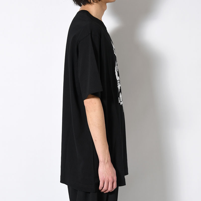 30/- COMBED PLAIN STITCH SHORT SLV T PT H -BLACK-