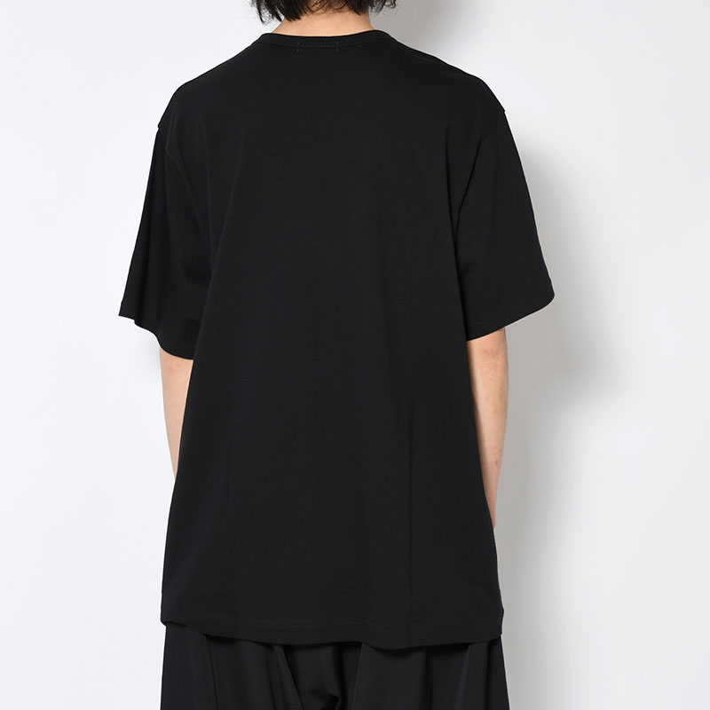 30/- COMBED PLAIN STITCH SHORT SLV T PT H -BLACK-