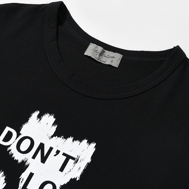 30/- COMBED PLAIN STITCH SHORT SLV T PT H -BLACK-