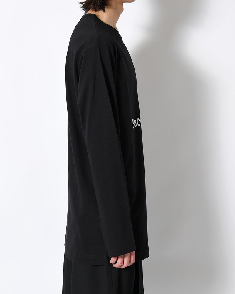PLAIN STITCH LONG SLEEVE PRINT TEE -BLACK-