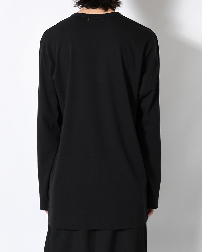 PLAIN STITCH LONG SLEEVE PRINT TEE -BLACK-