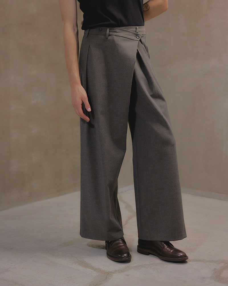 2WAY WRAP PANTS -BLACK-