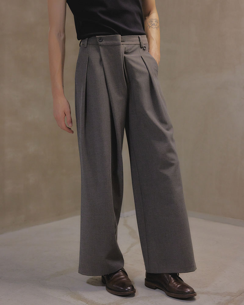 2WAY WRAP PANTS -GREGE-