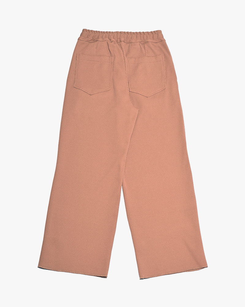 WFFLE TUCK PANTS -MOCHA-