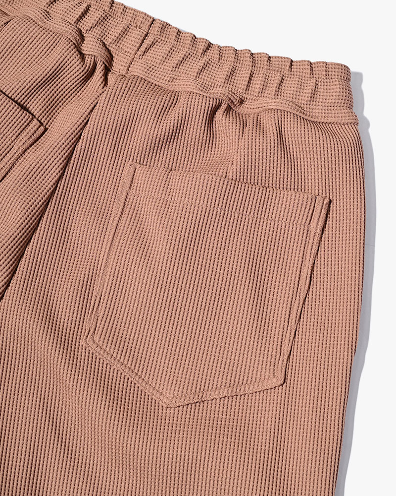 WFFLE TUCK PANTS -MOCHA-