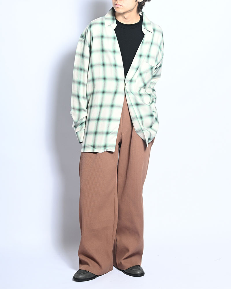 WFFLE TUCK PANTS -MOCHA-