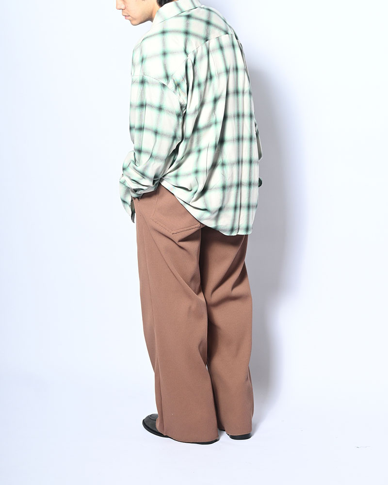 WFFLE TUCK PANTS -MOCHA-