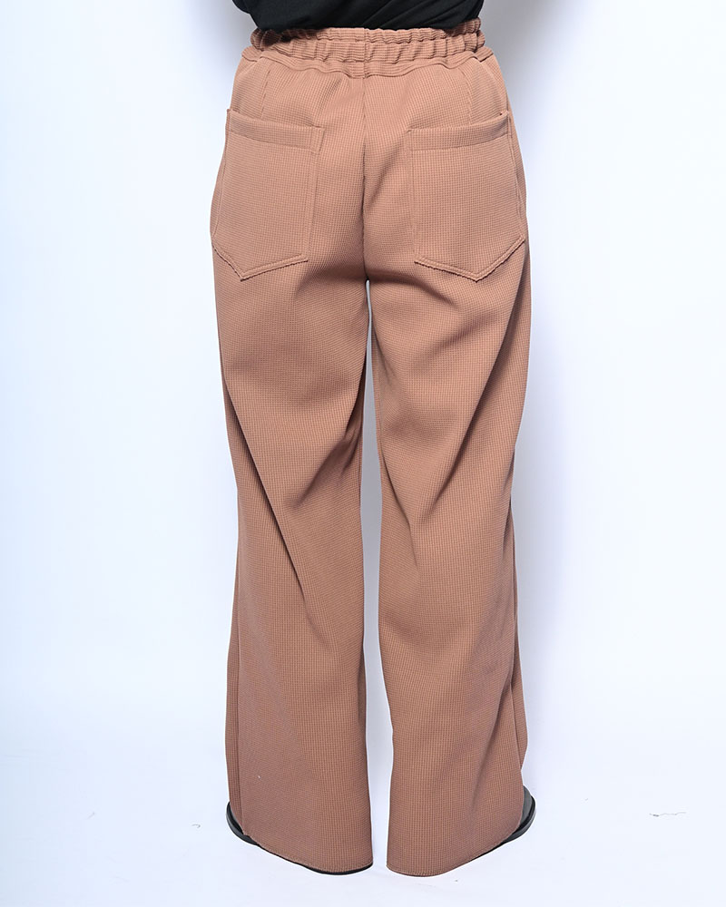 WFFLE TUCK PANTS -MOCHA-
