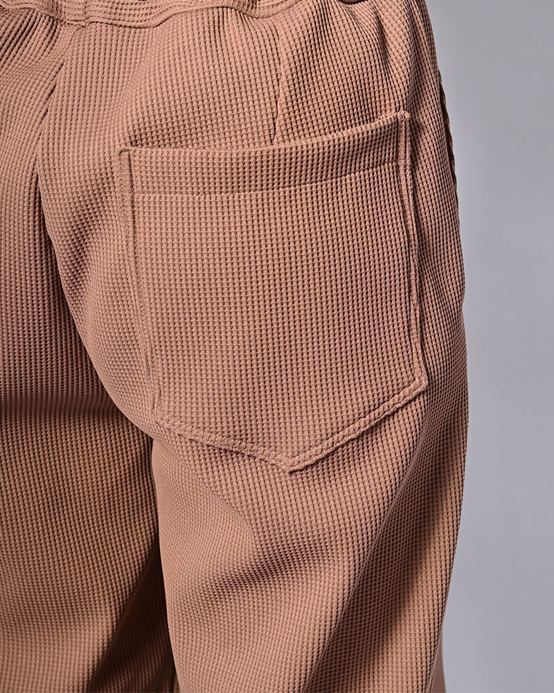 WFFLE TUCK PANTS -MOCHA-