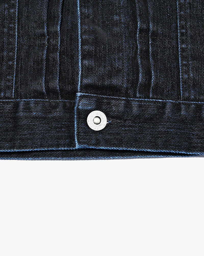 FLOCKY DENIM JACKET -BLACK-