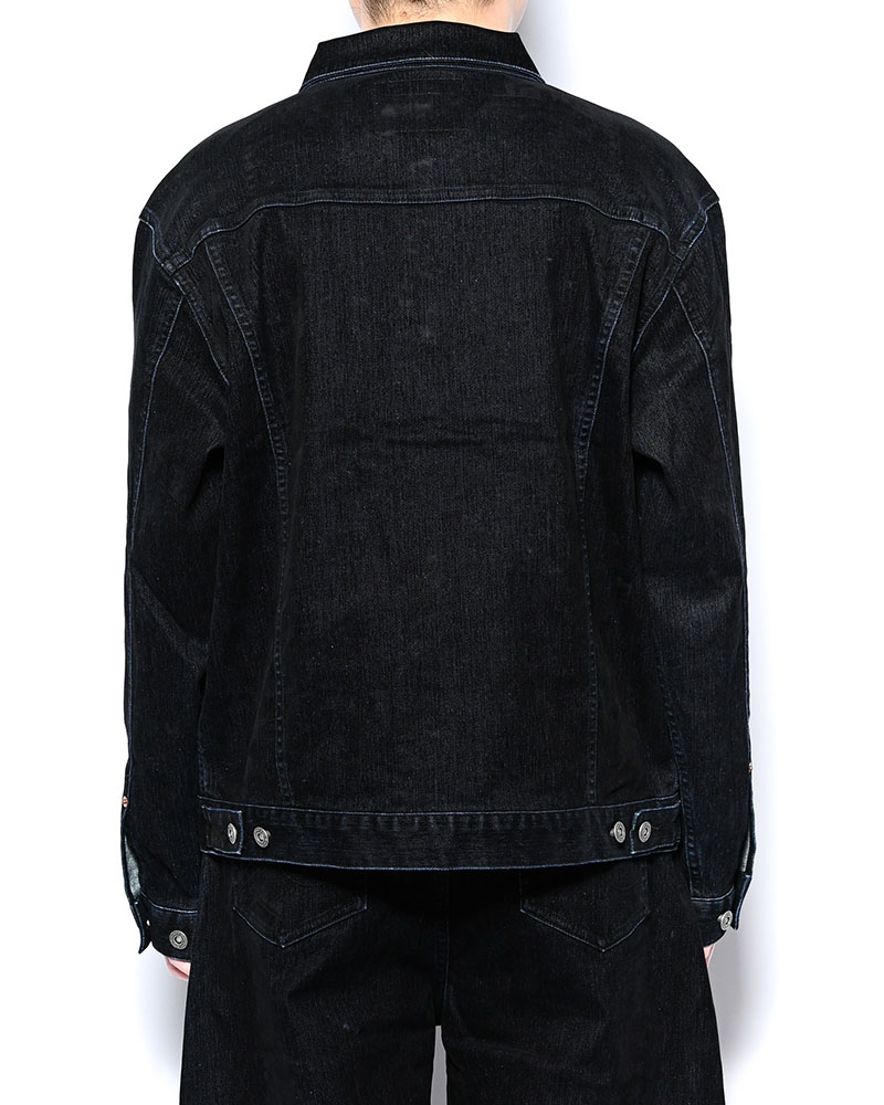 FLOCKY DENIM JACKET -BLACK-
