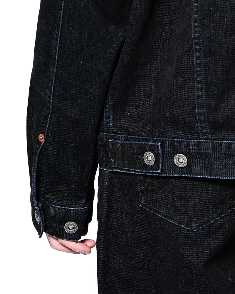 FLOCKY DENIM JACKET -BLACK-