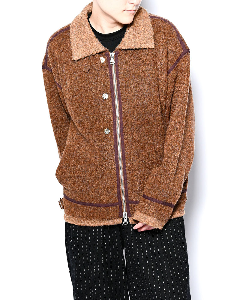 KNIT B-3 JACKET -BROWN-