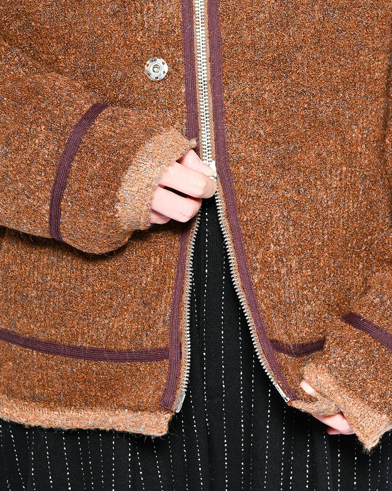 KNIT B-3 JACKET -BROWN-