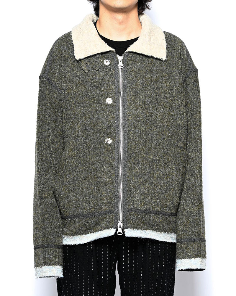 KNIT B-3 JACKET -GREEN-