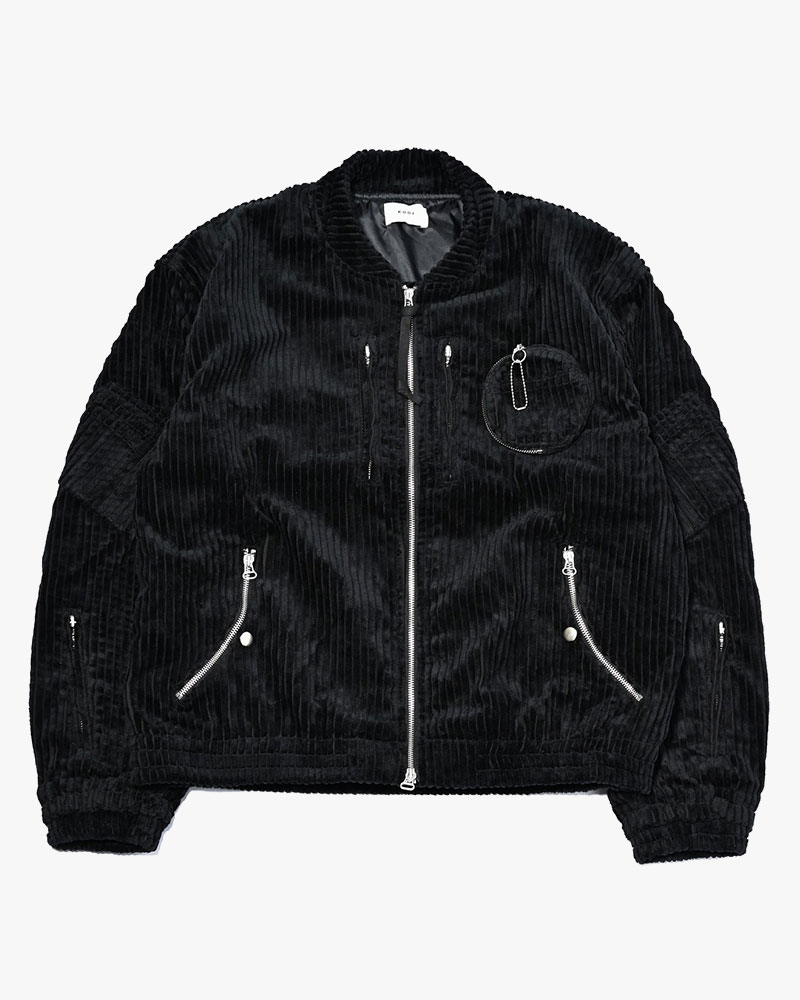 FAT CORDUROY FLIGHT JACKET -BLACK-