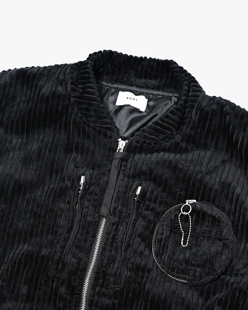 FAT CORDUROY FLIGHT JACKET -BLACK-