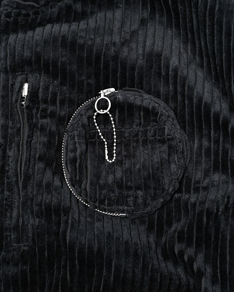 FAT CORDUROY FLIGHT JACKET -BLACK-