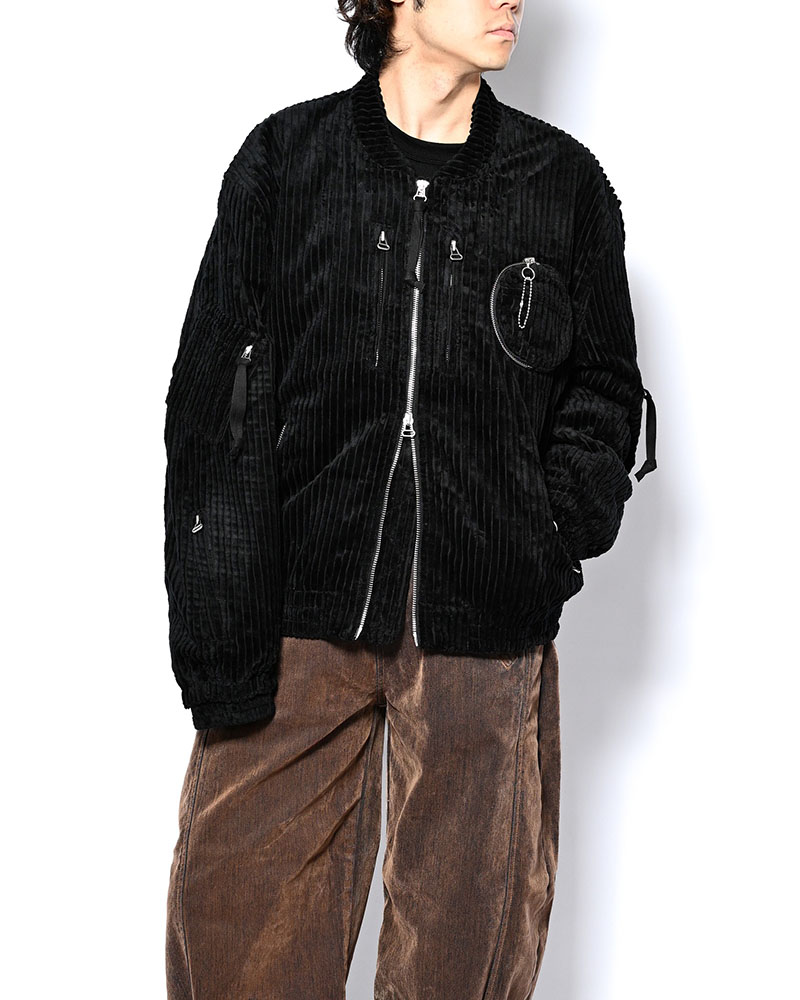 FAT CORDUROY FLIGHT JACKET -BLACK-