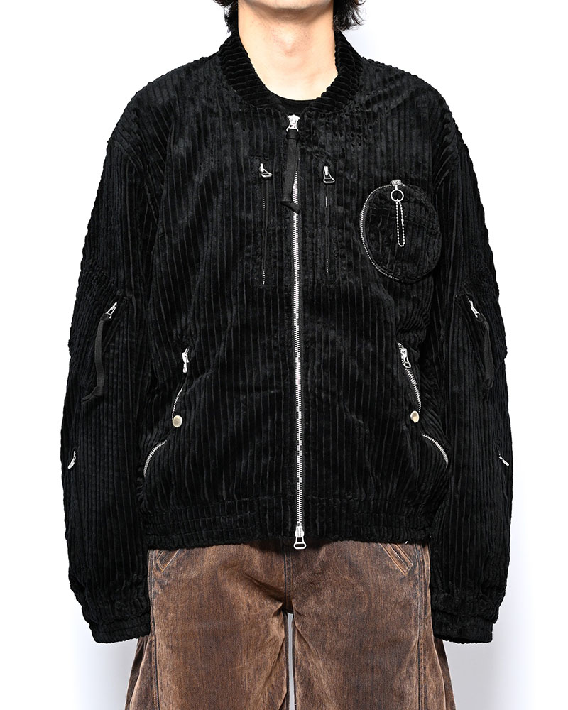 FAT CORDUROY FLIGHT JACKET -BLACK-