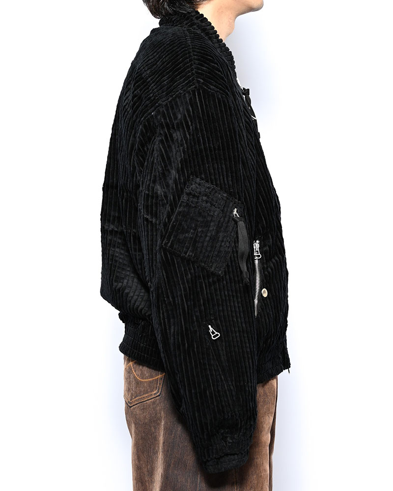 FAT CORDUROY FLIGHT JACKET -BLACK-