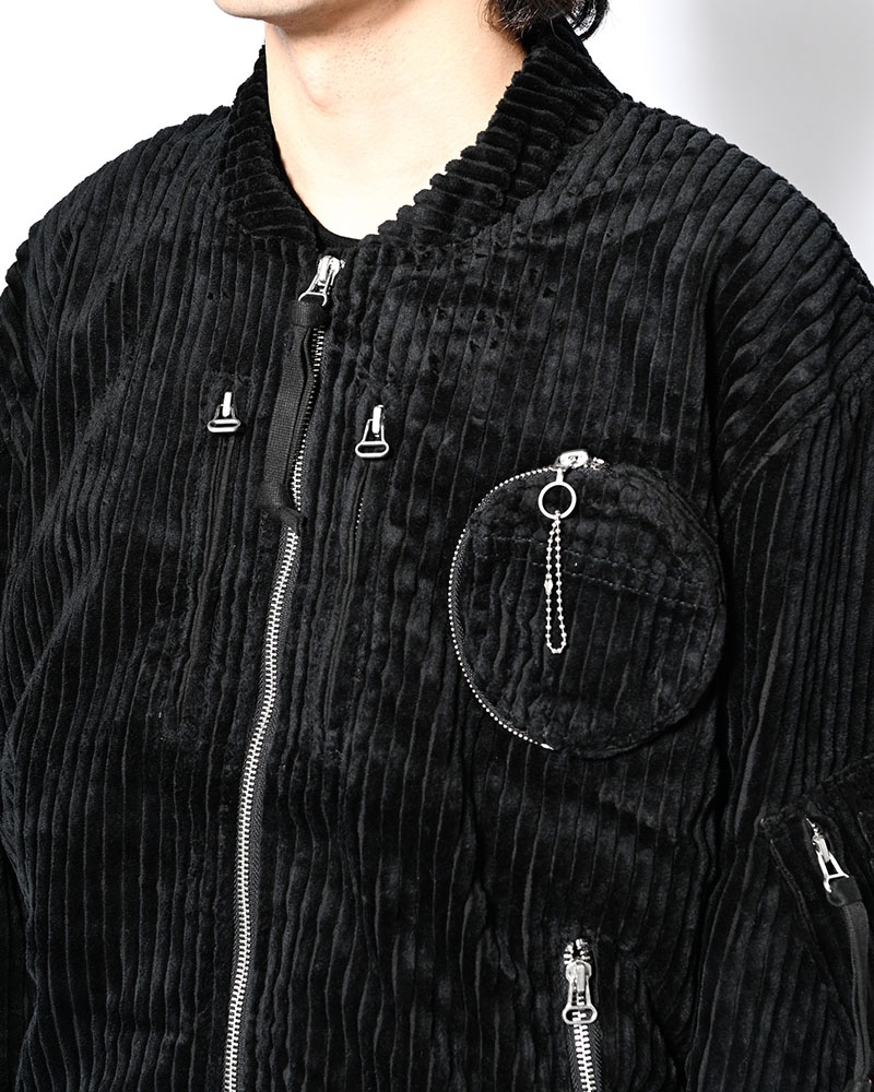 FAT CORDUROY FLIGHT JACKET -BLACK-