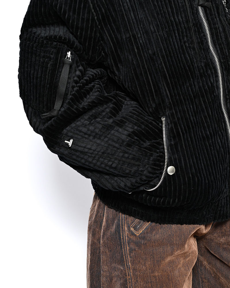 FAT CORDUROY FLIGHT JACKET -BLACK-