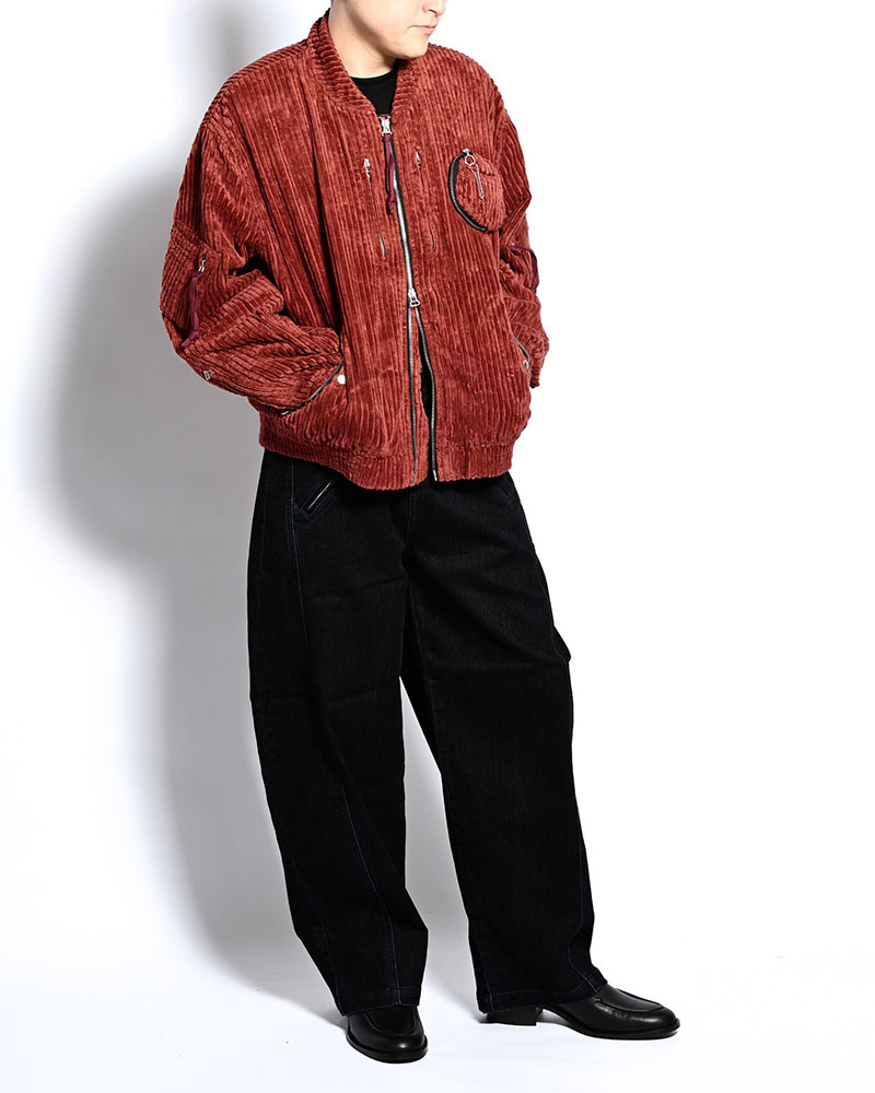FAT CORDUROY FLIGHT JACKET -BURGUNDY-