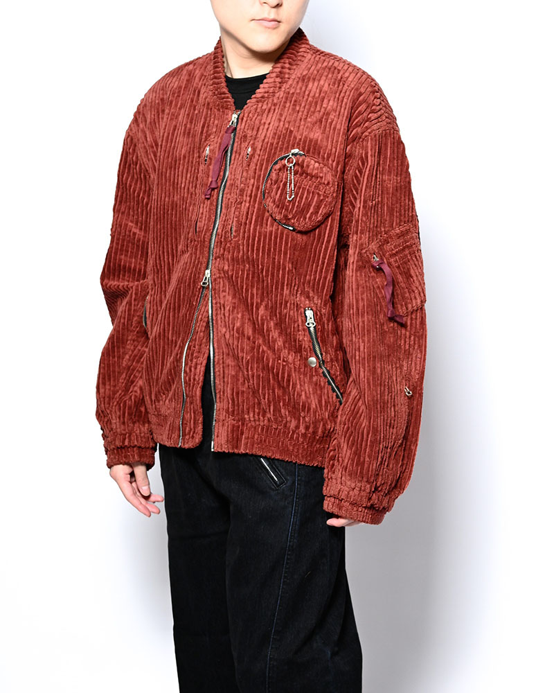 FAT CORDUROY FLIGHT JACKET -BURGUNDY-