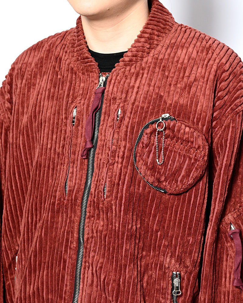 FAT CORDUROY FLIGHT JACKET -BURGUNDY-