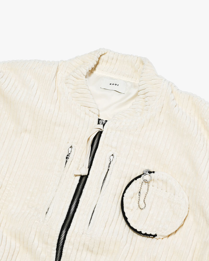 FAT CORDUROY FLIGHT JACKET -WHITE-