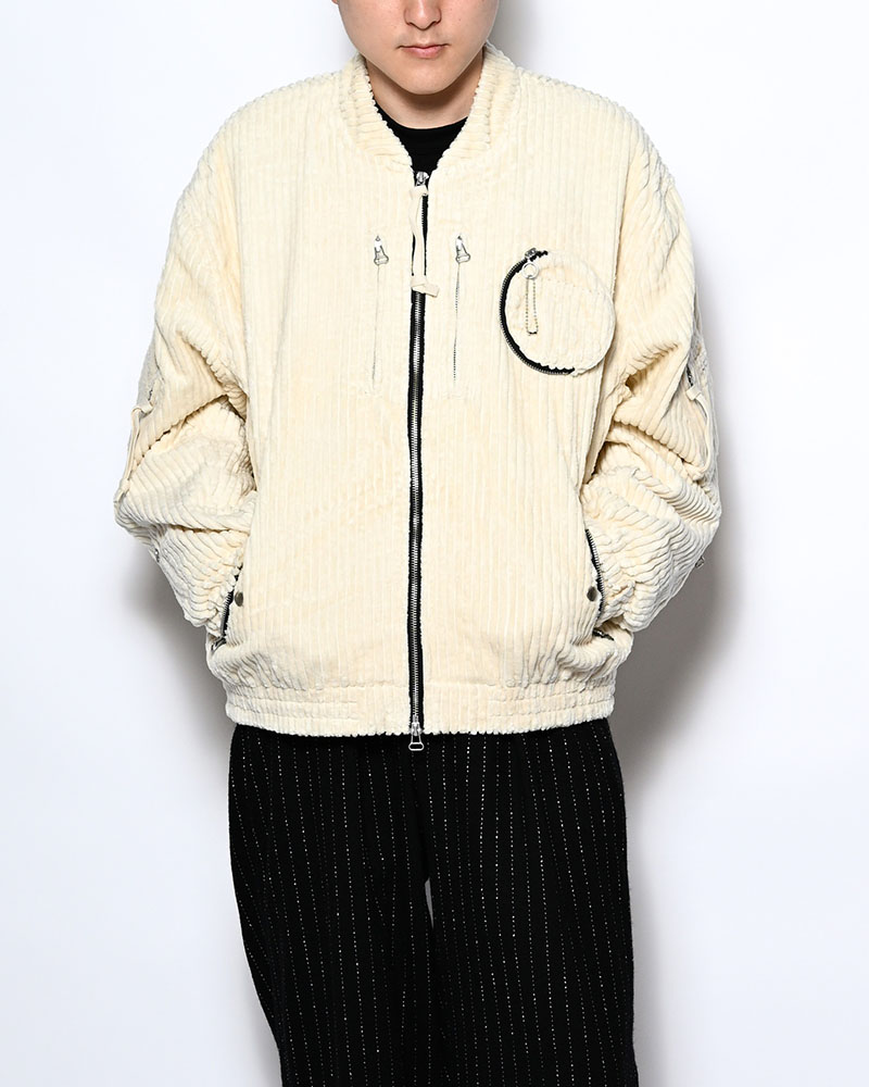 FAT CORDUROY FLIGHT JACKET -WHITE-