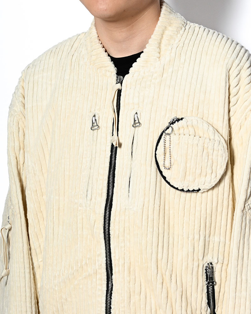FAT CORDUROY FLIGHT JACKET -WHITE-