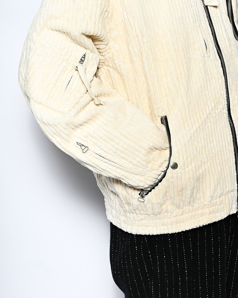 FAT CORDUROY FLIGHT JACKET -WHITE-