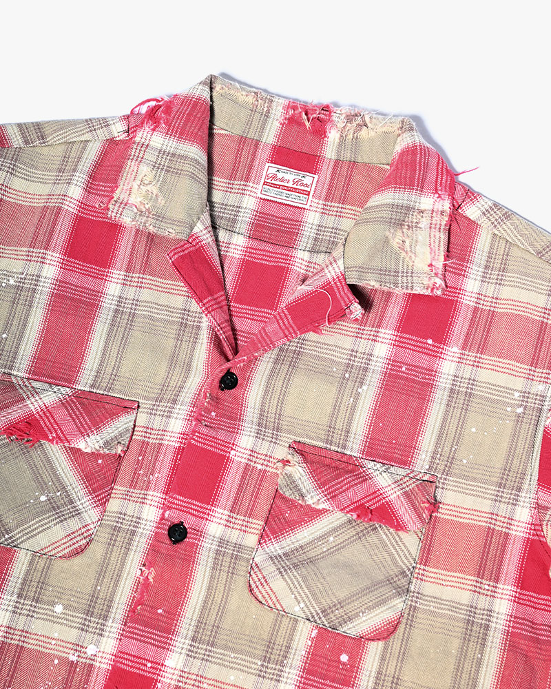 GRUNGE CHECK SHIRT -RED-