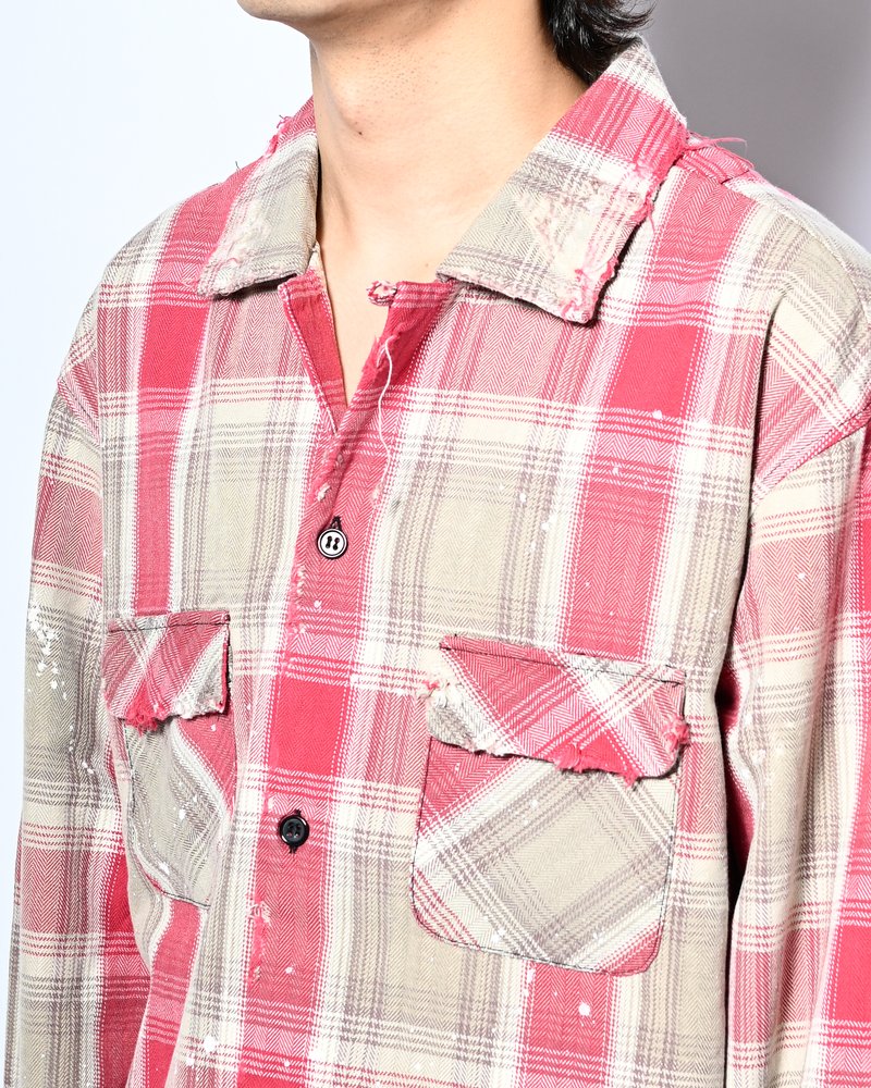 GRUNGE CHECK SHIRT -RED-