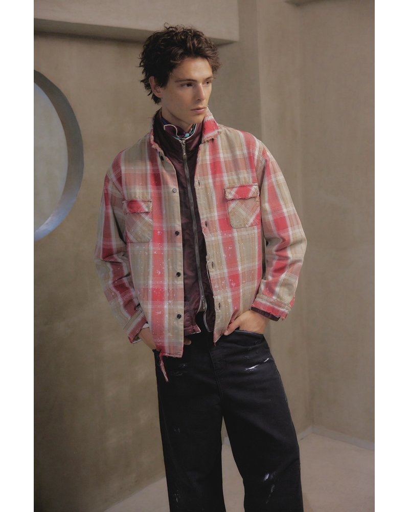 GRUNGE CHECK SHIRT -RED-
