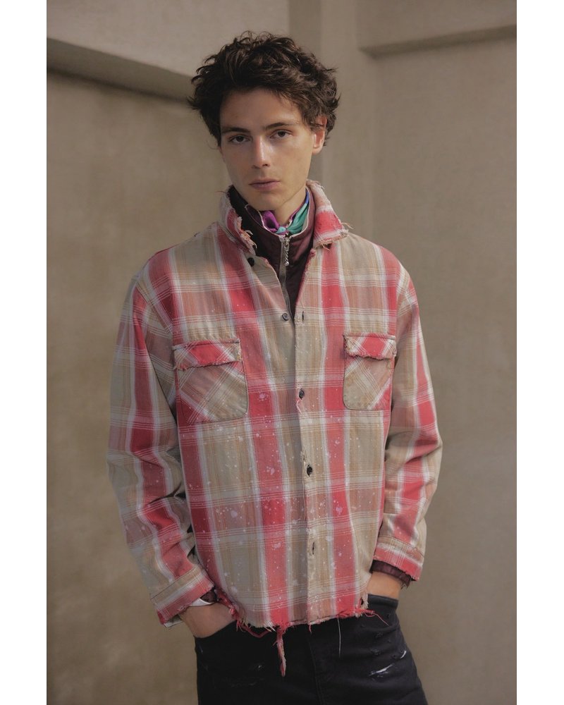 GRUNGE CHECK SHIRT -RED-