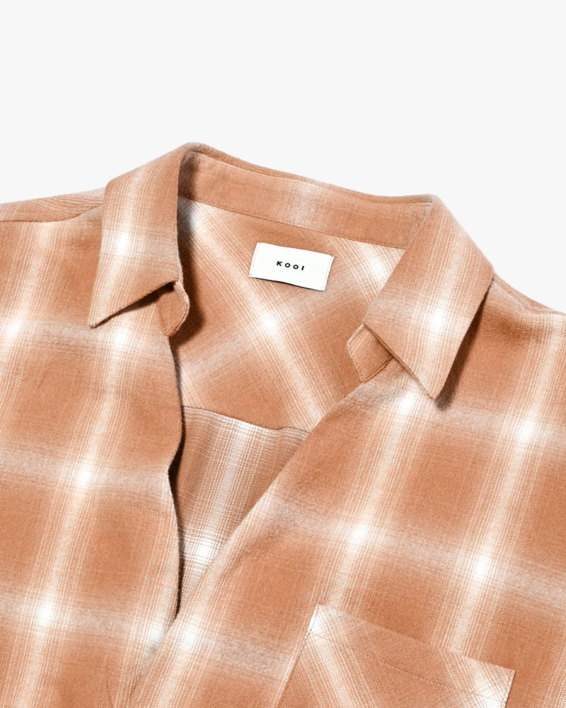ONE BUTTON SHIRT -ORANGE-