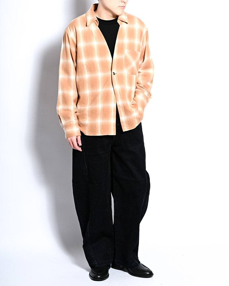 ONE BUTTON SHIRT -ORANGE-