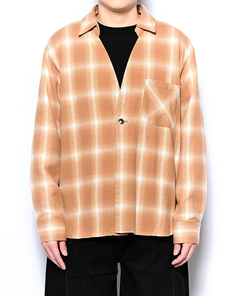 ONE BUTTON SHIRT -ORANGE-