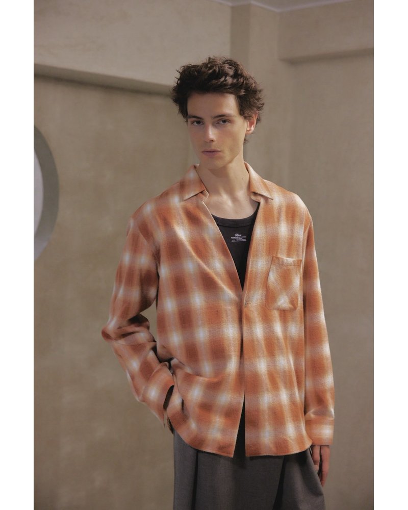 ONE BUTTON SHIRT -ORANGE-