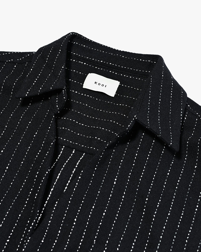 ONE BUTTON SHIRT -BLACK-