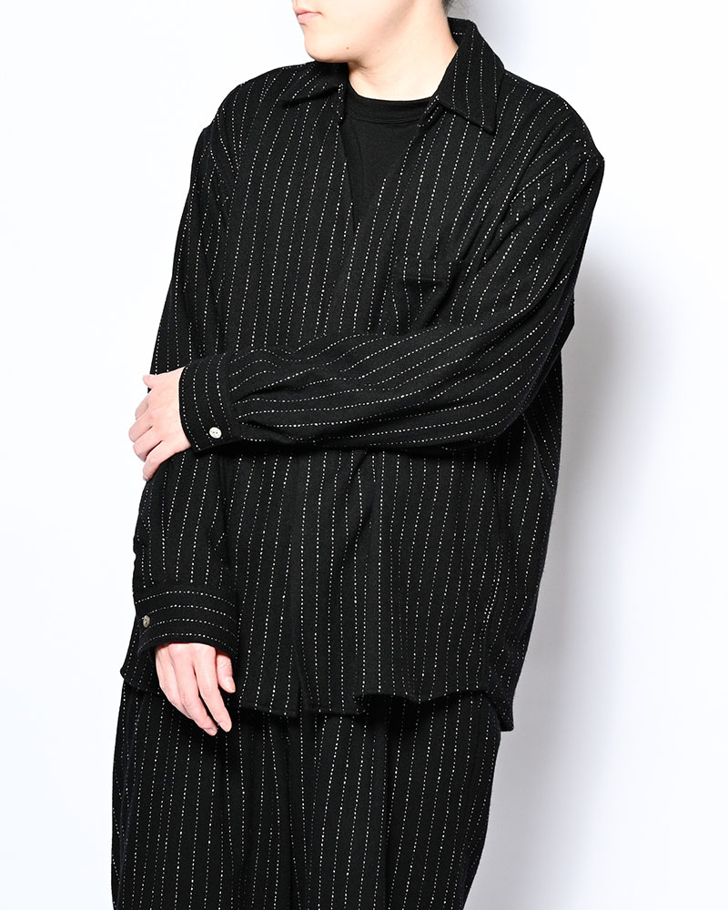 ONE BUTTON SHIRT -BLACK-