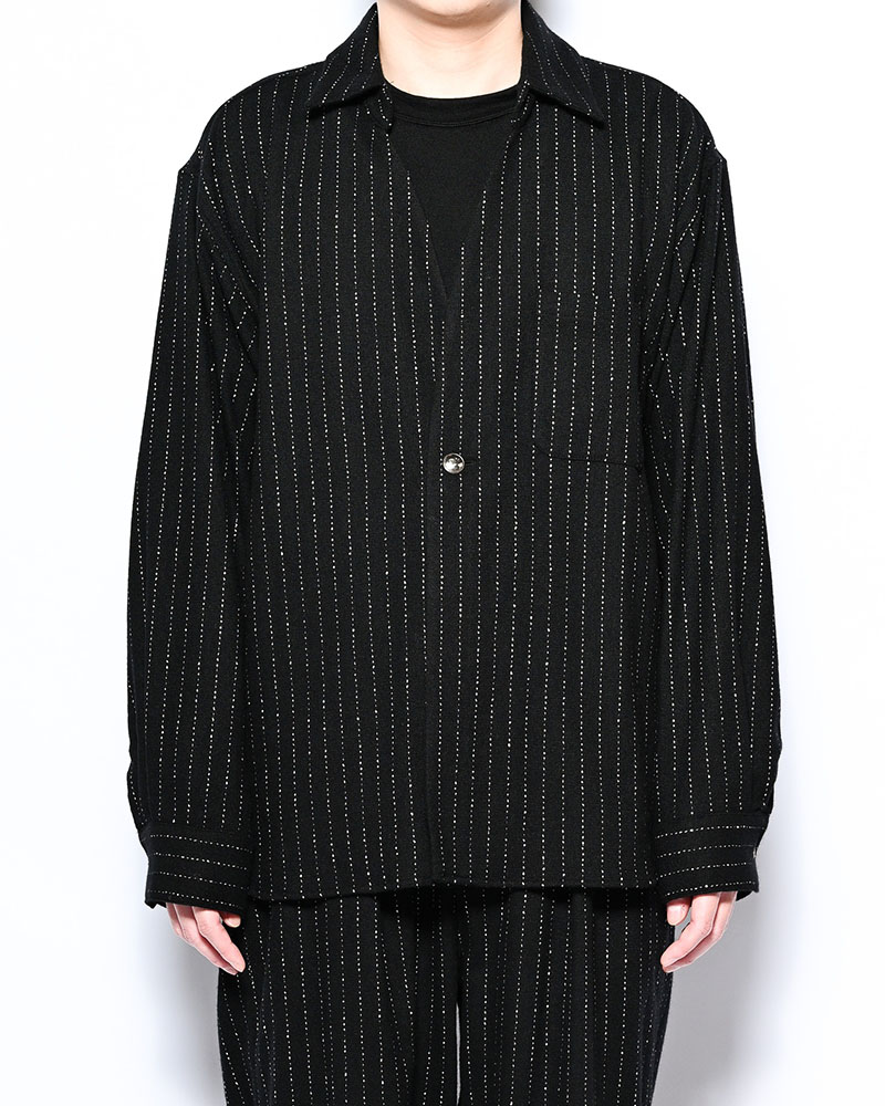 ONE BUTTON SHIRT -BLACK-